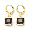 Real 18K Gold Plated Brass Dangle Leverback Earrings EJEW-L268-005G-04-1