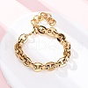 304 Stainless Steel Oval Link Chain Bracelets for Women BJEW-Z128-01G-02-2