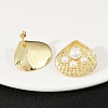 Brass Shell Shape Stud Earrings EJEW-S277-06G-2