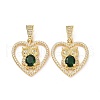 Brass Micro Pave Clear Cubic Zirconia Pendants ZIRC-F134-18G-02-2