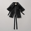 Bowknot Polyester Gauze Brooch AJEW-WH20006-14A-1