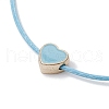 Alloy Enamel Heart Braided Bead Bracelet BJEW-JB09737-06-4