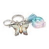 26Pcs Transparent Epoxy Resin & Transparent Acrylic & Faux Suede Tassel Keychain KEYC-JKC01202-17-4