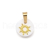 15Pcs 15 Styles Natural Freshwater Shell Geometric Charms PALLOY-JF03514-2