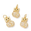 Brass Micro Pave Clear Cubic Zirconia Pendants ZIRC-M118-05G-RS-1