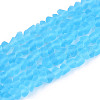 Frosted Transparent Glass Beads Strands GLAA-N016-4mm-06-1
