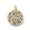 Rack Plating Brass Micro Pave Colorful Cubic Zirconia Pendants KK-F852-17G-01-1