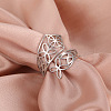 Viking Knot Hollow Out 304 Stainless Steel Adjustable Cuff Rings FS-WG1B4E7-01-1