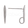 Rhodium Plated 925 Sterling Silver Stud Earring Findings X-STER-K168-118P-3