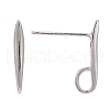 Anti-Tarnish Rhodium Plated 925 Sterling Silver Stud Earring Findings X-STER-K168-118P-3
