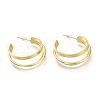Brass Half Hoop Earrings EJEW-H104-15G-1