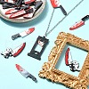 15Pcs 5 Styles Halloween Printed Opaque Acrylic Pendants MACR-YW0003-07-4