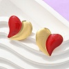 Heart 304 Stainless Steel Stud Earrings EJEW-A130-01G-03-1