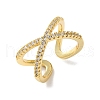Adjustable Brass Micro Pave Clear Cubic Zirconia Cuff Rings X-RJEW-F101-17G-3