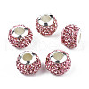 Handmade Polymer Clay Rhinestone European Beads RB-N053-001-01-1