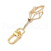 2Pcs 2 Colors Brass Bar Link Chains Pouch Stone Pendant Decorations HJEW-JM02036-4