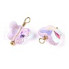 Electroplate Glass Butterfly Charms STAS-N110-12G-2