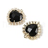 Natural Obsidian Faceted Heart Pendants G-I382-03G-04-2