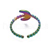 304 Stainless Steel Crescent Moon Cuff Ring RJEW-N038-107-3