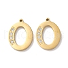 Real 14K Gold Plated 304 Stainless Steel Pendants STAS-L022-157G-O-1