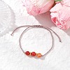 Natural Striped Agate Beads Braided Bead Bracelets for Women BJEW-JB11979-1