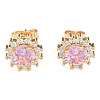 Cubic Zirconia Flower Stud Earrings EJEW-N011-60B-2