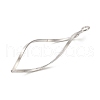 925 Sterling Silver Twisted Leaf Outline Connector Charms STER-R010-01P-2