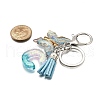 26Pcs Transparent Epoxy Resin & Transparent Acrylic & Faux Suede Tassel Keychain KEYC-JKC01202-03-5