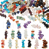 52Pcs 13 Styles Natural Mixed Gemstone Chip Pendants PALLOY-HY00016-1