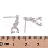 Rhodium Plated 925 Sterling Silver Stud Earring Findings STER-F048-34P-4