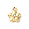 Brass Micro Pave Cubic Zirconia Charms KK-D371-04A-G-1
