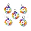 Opaque Acrylic & Seed Glass Pendants PALLOY-JF03837-1