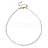 3mm Rond Shell Pearl Beaded Necklace for Women NJEW-JN05077-4
