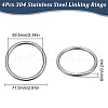 SUNNYCLUE 4Pcs 304 Stainless Steel Linking Rings FIND-SC0010-45-2