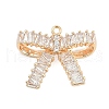 Brass Micro Pave Cubic Zirconia with Glass Pendants KK-Q026-04G-1