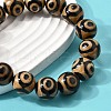 Natural Agate Round Beaded Stretch Bracelets BJEW-U047-01-3
