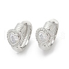 Brass Clear Cubic Zirconia Hoop Earrings EJEW-Q016-03P-3