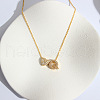 Heart Initial Brass Micro Pave Clear Cubic Zirconia Pendant Necklaces FS-WG89C2E-17-1