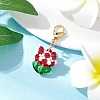 Flower Glass Pendant Decorations HJEW-MZ00218-4