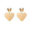 304 Stainless Steel Heart Dangle Stud Earrings for Women AW2673-2-1