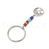 Natural Lapis Lazuli Green Aventurine Tiger Eye Red Jasper Lepidolite Howlite Red Aventurine & Alloy Keychain KEYC-JKC00813-02-4