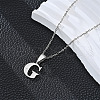 201 Stainless Steel Crystal Rhinestone Initial Pendant Necklaces FS-WG28760-13-1