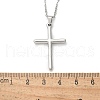 304 Stainless Steel Cross Pendant Cable Chain Necklaces NJEW-S442-05P-5