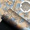 Flower Pattern Imitation Leather Fabrics PW-WGB593C-07-1