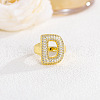 Brass Micro Pave Clear Cubic Zirconia Cuff Rings FS-WG4832E-07-1
