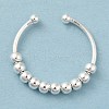 925 Sterling Silver Open Cuff Rings RJEW-P091-01C-S-1