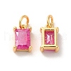 Real 18K Gold Plated Brass Micro Pave Cubic Zirconia Pendants X-KK-M243-08G-05-2