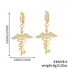 Fashionable Brass Clear Cubic Zirconia Double Snake with Wing Hoop Earrings IC7778-2-3