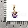 Brass Micro Pave Cubic Zirconia Pendants KK-E795-03KCG-01-3