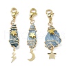 Wire Wrapped Nuggets Electroplated Natural Quartz Crystal Pendant Decorations HJEW-JM03127-04-2